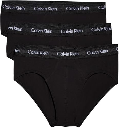 Calvin Klein Calzoncillos Hip Briefs Hombre Pack de 3 Ropa Interior, Negro (Black W Black WB), M